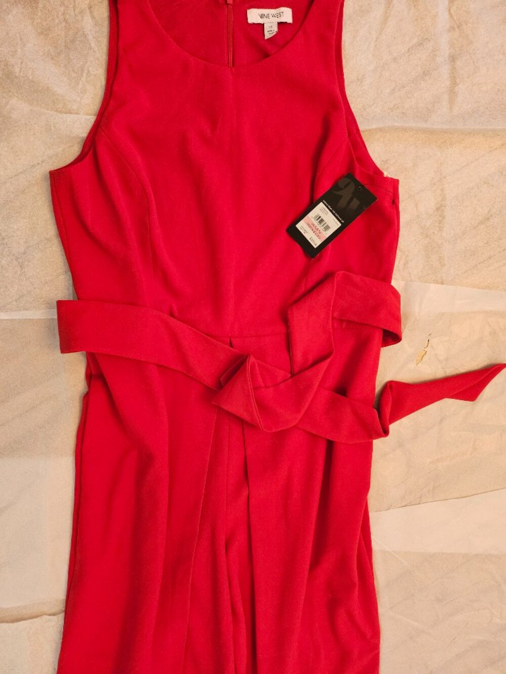 Nine West Sleeveless Red Jumpsuit - Picture 6 of 10